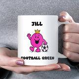 Football Queen Mug, Funny Football Gift for Her, Girlfriend or Wife Football Lover Mug, Birthday Gift, Secret Santa Football Fan