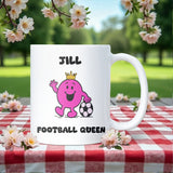 Football Queen Mug, Funny Football Gift for Her, Girlfriend or Wife Football Lover Mug, Birthday Gift, Secret Santa Football Fan