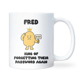 King of Forgetting Passwords Again Mug, Funny Forgetful Man Gift, Boyfriend Husband Joke Mug, Secret Santa Gift for Him, Office Humour Mug