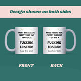 Personalised “Most bosses are pretty shit but you are a fucking legend” Mug, Funny Boss Secret Santa Gift, Thank You Boss, Office Legend Present