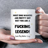 Personalised Dog Walker Legend White Ceramic Mug, Funny Dog Walker Appreciation Gift, Thank You Dog Walker Gift, Dog Walker Christmas Gift