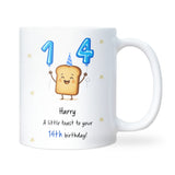 Personalised 14th Toast Birthday Mug, Funny Son 14th Birthday Keepsake, Daughter Funny 14th Gift, Granddaughter 14th, Grandson 14th Gift