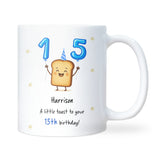 Personalised 15th Toast Birthday Mug, Funny Son 15th Birthday Keepsake, Daughter Funny 15th Gift, Granddaughter 15th, Grandson 15th Gift