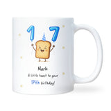 Personalised 17th Toast Birthday Mug, Funny Son 17th Birthday Keepsake, Daughter Funny 17th Gift, Granddaughter 17th, Grandson 17th Gift