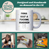 Personalised Half Way to 100 Mug, Funny 50th Birthday Gift, Milestone Fiftieth Birthday Present, Half a Hundred 50th Birthday Joke Present