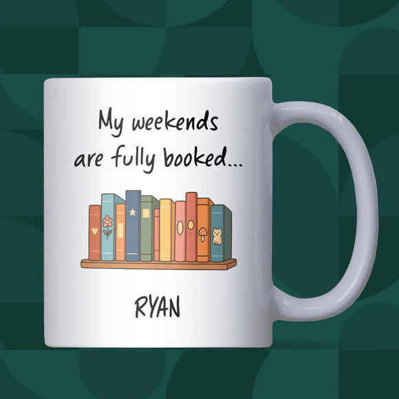I’m Fully Booked Mug, Funny Book Lover Secret Santa Gift, Reader Secret Santa Mug, Girlfriend Reading Gift, Mum Reading Birthday Present