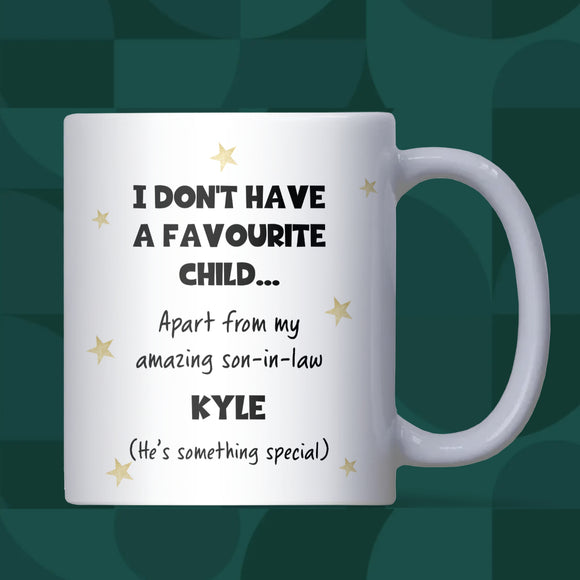 Funny Favourite Child Son In Law Mug, Funny Christmas Gift For Mother in Law, Mother in Law Christmas Present, From Son In Law Gift