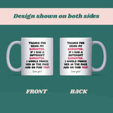 Funny Daughter Punch Mug, Birthday, Graduation or Christmas Gift for Daughter, Proud of You Joke Mug from Mum or Dad