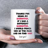 Funny Daughter Punch Mug, Birthday, Graduation or Christmas Gift for Daughter, Proud of You Joke Mug from Mum or Dad