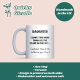 Daughter I Love You More Than the Stars Mug, Funny Teenager Gift for Daughter, Messy Bedroom Joke Mug, Sarcastic Daughter Birthday Gift