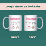 Dyslexic But Cute as an Angle Mug, Funny Dyslexia Mug, Math Pun Coffee Cup, Protractor & Angel Joke Gift, Cute Dyslexic Gift for Her or Him