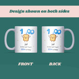 Personalised 100th Toast Birthday Mug, Funny 100th Birthday Gift, Grandad 100th Present, Grandma 100th Mug, Centenarian Birthday Keepsake