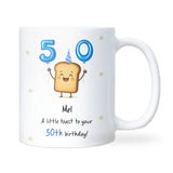Personalised 50th Toast Birthday Mug, Funny 50th Birthday Keepsake, Half Century Birthday Gift, Mum Dad 50th Present, Best Friend 50th Mug