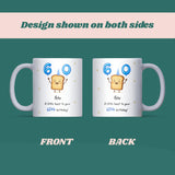 Personalised 60th Toast Birthday Mug, Funny 60th Birthday Keepsake, Mum 60th Gift, Dad 60th Birthday Mug, Friend 60th Birthday Present