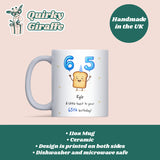 Personalised 65th Toast Birthday Mug, Funny Mum 65th Birthday Gift, Dad 65th Birthday Keepsake, Grandma 65th Present, Grandad 65th Gift