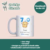 Personalised 70th Toast Birthday Mug, Funny 70th Birthday Keepsake, Dad 70th Birthday Gift, Mum 70th Mug, Grandparent 70th Birthday Present