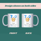 Personalised 70th Toast Birthday Mug, Funny 70th Birthday Keepsake, Dad 70th Birthday Gift, Mum 70th Mug, Grandparent 70th Birthday Present