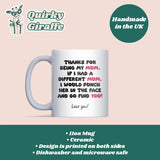 Funny Mum Punch Joke Mug, Humorous Coffee Mug for Mum, Birthday or Christmas Gift, 60th Birthday Mum Gift