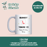 Personalised 17th Birthday Mug, “Bloody L You’re 17!” New Driver Birthday Gift, Learner Driver Birthday Gift for Him, Son 17th Birthday Gift