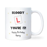 Personalised 17th Birthday Mug, “Bloody L You’re 17!” New Driver Birthday Gift, Learner Driver Birthday Gift for Him, Son 17th Birthday Gift