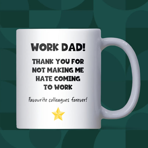 Funny Work Dad Mug, Secret Santa Gift for Colleague, Office Christmas Gift, Funny Work Family Mug
