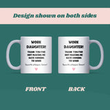 Funny Work Daughter Mug, Secret Santa Gift for Colleague, Work Christmas Gift, Office Family Mug