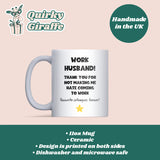 Funny Work Husband Mug, Secret Santa Gift for Colleague, Work Husband Christmas Gift, Office Birthday Present for Work Husband
