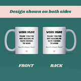 Funny Work Mum Mug, Secret Santa Gift for Colleague, Office Christmas Gift, Work Mum Leaving Present