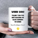 Funny Work Son Mug, Secret Santa Gift for Colleague, Work Christmas Gift, Office Family Mug