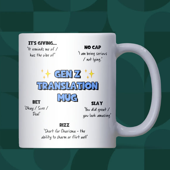 Gen Z Translation Mug, Funny Office Secret Santa Mug, Secret Santa Gift for Colleague, Funny Boss Secret Santa, Work Mum Christmas Gift