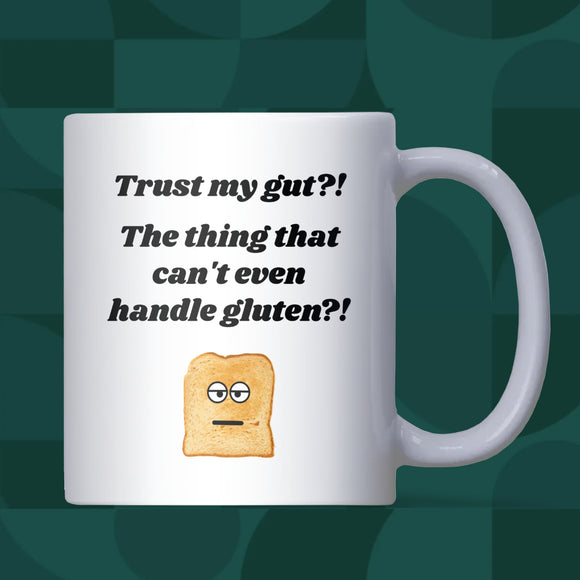 Funny Gluten Intolerance Mug, Gluten Free Gift, Coeliac Secret Santa Gift, Dairy Free Gift for Friend, Funny Allergy Mug, Gluten Free Christmas Gift