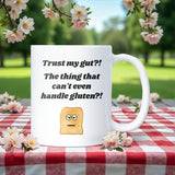 Funny Gluten Intolerance Mug, Gluten Free Gift, Coeliac Secret Santa Gift, Dairy Free Gift for Friend, Funny Allergy Mug, Gluten Free Christmas Gift