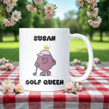 Golf Queen Mug, Funny Golf Gift for Her, Girlfriend or Wife Golf Lover Mug, Mother’s Day Gift, Golf Player Present for Christmas