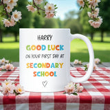 Good Luck on First Day of Secondary School Mug, Starting School Gift, Year 7 Student Mug, Good Luck Son or Daughter Gift