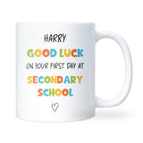 Good Luck on First Day of Secondary School Mug, Starting School Gift, Year 7 Student Mug, Good Luck Son or Daughter Gift