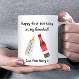 Grandad Birthday Bottle Mug, Funny Birthday Gift for Grandad, Grandad Birthday from Baby, First Time Grandad Gift, Birthday Gift from Bump