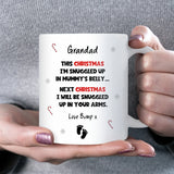 To Grandad at Christmas From Bump Mug, Christmas Grandad To Be Gift, New Grandad Pregnancy Announcement Mug, Christmas Keepsake From Bump