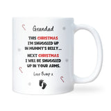 To Grandad at Christmas From Bump Mug, Christmas Grandad To Be Gift, New Grandad Pregnancy Announcement Mug, Christmas Keepsake From Bump