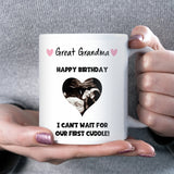 Personalised Birthday Great Grandma Mug, Baby Scan Photo Mug, Birthday Gift for Great Grandma to Be, From Baby Bump Keepsake