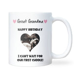 Personalised Birthday Great Grandma Mug, Baby Scan Photo Mug, Birthday Gift for Great Grandma to Be, From Baby Bump Keepsake