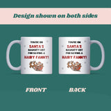 Santa’s Naughty List Hairy Fanny Mug, Rude Christmas Mug, Funny Secret Santa Gift, Cheeky Colleague or Girlfriend Xmas Mug