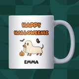 Happy Halloweenie Sausage Dog Mug, Funny Dachshund Halloween Gift, Boo Basket Mug for Dog Mum, Sausage Dog Lover Birthday Gift