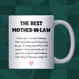Best Mother-in-Law Mug for Husband’s Mum, Christmas or Birthday Gift, Mother-in-Law Appreciation Mug, Thank You Gift Mother in Law
