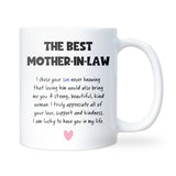 Best Mother-in-Law Mug for Husband’s Mum, Christmas or Birthday Gift, Mother-in-Law Appreciation Mug, Thank You Gift Mother in Law