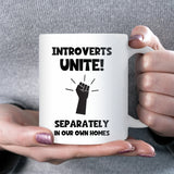 Introverts Unite Mug, Funny Introvert Gift, Secret Santa for Introverts, Shy Boyfriend or Husband Funny Gift, Daughter or Son Introvert Mug