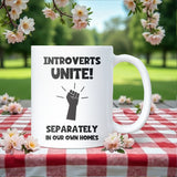 Introverts Unite Mug, Funny Introvert Gift, Secret Santa for Introverts, Shy Boyfriend or Husband Funny Gift, Daughter or Son Introvert Mug