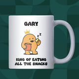 King of Eating All the Snacks Mug, Funny Snack Lover Gift for Him, Boyfriend Snack Joke Present, Husband Christmas Gift, Brother Snack Mug