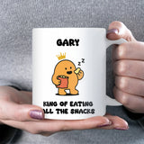King of Eating All the Snacks Mug, Funny Snack Lover Gift for Him, Boyfriend Snack Joke Present, Husband Christmas Gift, Brother Snack Mug