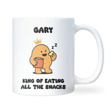 King of Eating All the Snacks Mug, Funny Snack Lover Gift for Him, Boyfriend Snack Joke Present, Husband Christmas Gift, Brother Snack Mug