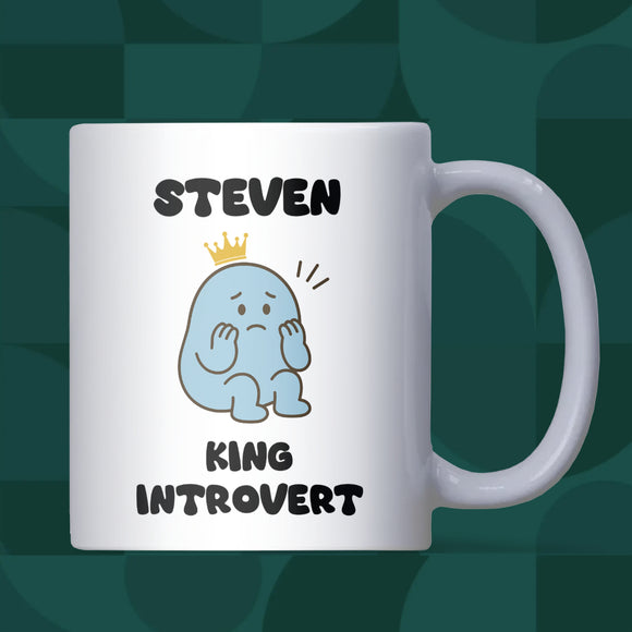 King Introvert Mug, Funny Introvert Gift for Him, Boyfriend Introvert Mug, Husband Christmas Gift, Secret Santa for Introverted Colleague